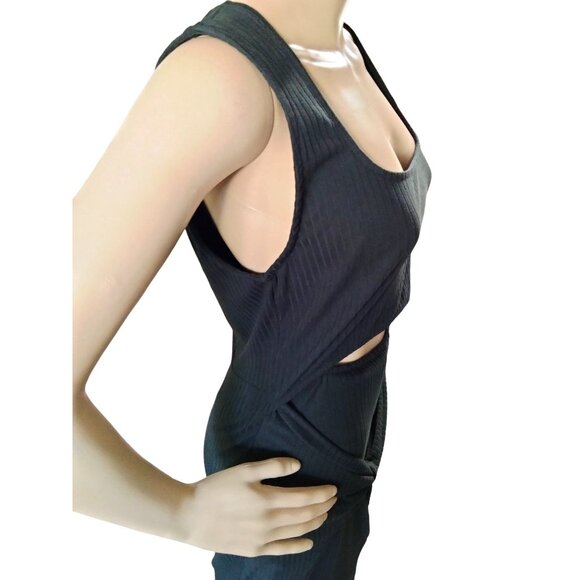 Derek Heart Womens Black Ribbed Cutout Knot Dress Size XL - Picture 7 of 10